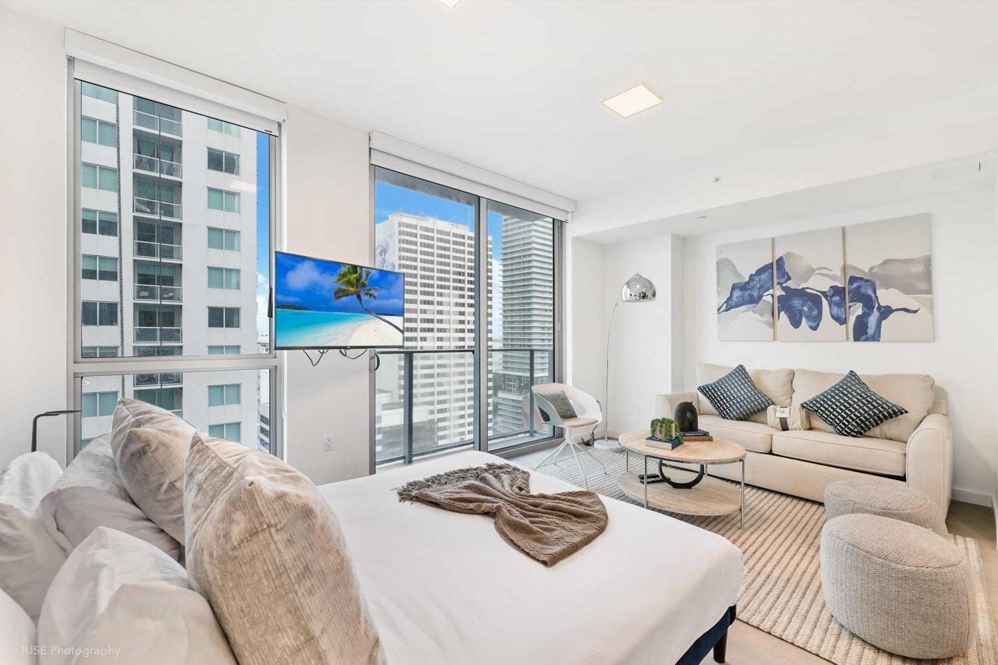Modern Luxe Studio In Downtown Miami With Rooftop Pool And Gym Apartamento Miami